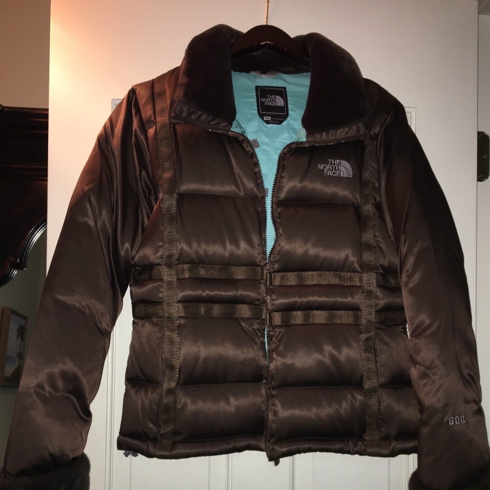 NORTH FACE down jacket with fur collar and cuffs✨
